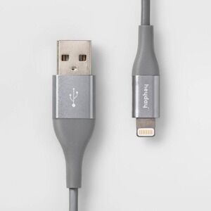 4' Lightning to USB-a Round Cable - Heyday™ Gray/Silver